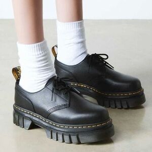 NWT Dr. Martens Audrick Platform Oxfords Black Leather Size 8